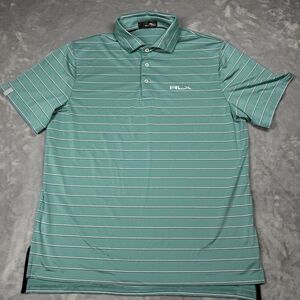 RLX Ralph Lauren Teal Polo with White Stripes